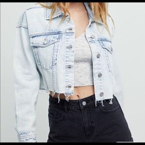 Pacsun cropped raw hem jean jacket